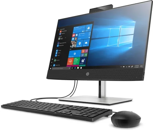 Настолен компютър - всичко в едно, HP ProOne 440 G6 All-in-One, Core i5-10500T(2.3GHz, up to 3.8GHz/12MB/6C), 23.8" FHD IPS + WebCam 1080p, 16GB 2666Mhz 1DIMM, 512GB M.2 PCIe SSD, DVDRW, Wi-Fi 6 AX201 ax + BT 5.0, MCR, HDMI Port, Win 10 Pro 64 bit - image 1