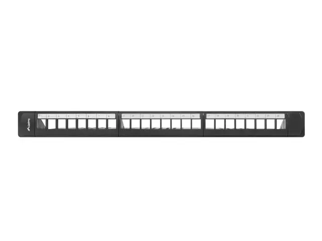 Пач панел, Lanberg patch panel blank 24 port 1U with organizer for keystone modules, black - image 1