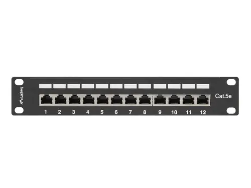 Пач панел, Lanberg patch panel 12port 1U 10" CAT.5E shielded, black - image 1