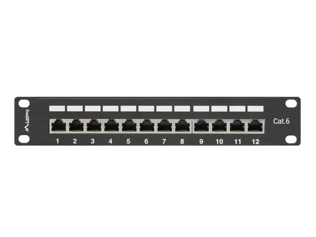 Пач панел, Lanberg patch panel 12port 1U 10" CAT.6 shielded, black - image 1