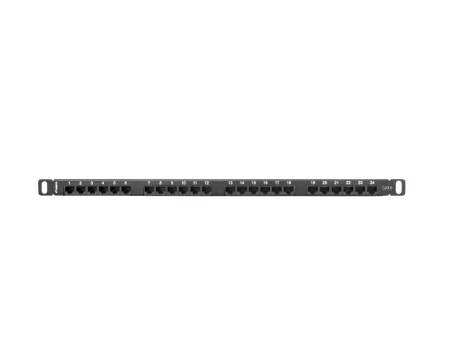 Пач панел, Lanberg patch panel 24 port 0.5U CAT.6, black - image 1