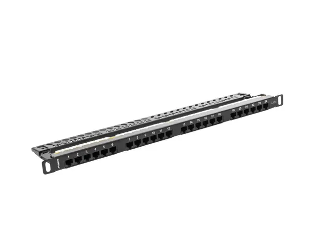 Пач панел, Lanberg patch panel 24 port 0.5U CAT.6, black - image 2