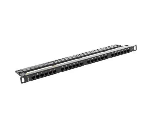 Πάνελ διασύνδεσης, Lanberg patch panel 24 θυρών 0.5U CAT.6, μαύρο - 3