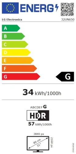 Монитор, LG 32UN650-W, 31.5" UltraFine UHD LED AG, IPS, DCI-P3 95%, 5ms, 350 cd/m2, 1000:1, 3840x2160, HDR 10, HDMI, DisplayPort, Radeon FreeSync, Dynamic Action Sync, Headphone out, Height, Pivot, Tilt, PIP, Speaker, Black - image 4