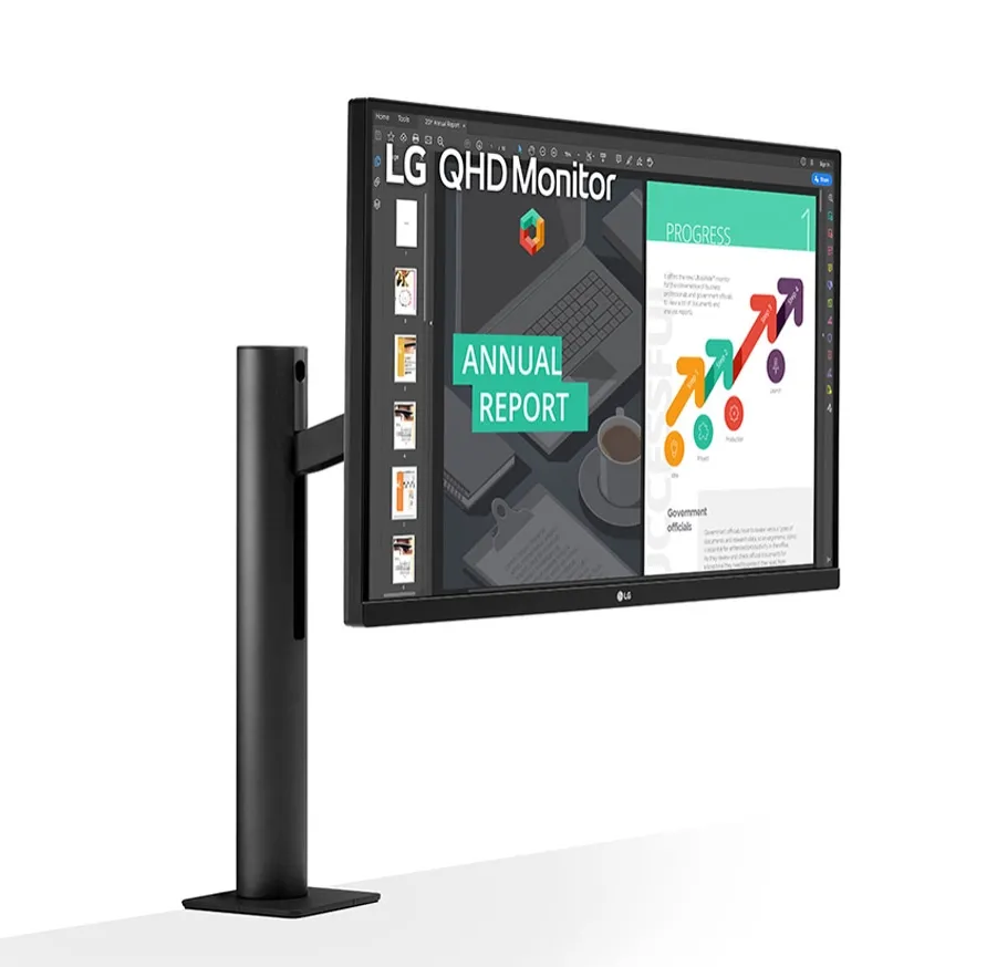 Монитор, LG 27QN880-B, 27" Wide LED, QHD Ergo (2560x1440) IPS Display, sRGB 99%, 75Hz, 5ms, 1000:1, Mega DFC, 350 cd/m2, AMD FreeSync, MAXX Audio 5W x 2, USB type-C, HDMI, Reader Mode, DisplayPort, Headphone out, Tilt, Height (Range), Swivel, Pivot, Black - image 2