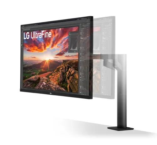 Монитор, LG 32UN880-B, 31.5" UltraFine Ergo 4K, IPS AG, DCI-P3 95%, 5ms, 350 cd/m2, 1000:1, 3840x2160, HDR 10, USB Type-C, USB, HDMI, DisplayPort, AMD FreeSync, Speaker 5Wx2, Game Mode, Reader Mode, PIP, Tilt/Height/Swivel/Pivot/ Extend/Retract, Black - image 2