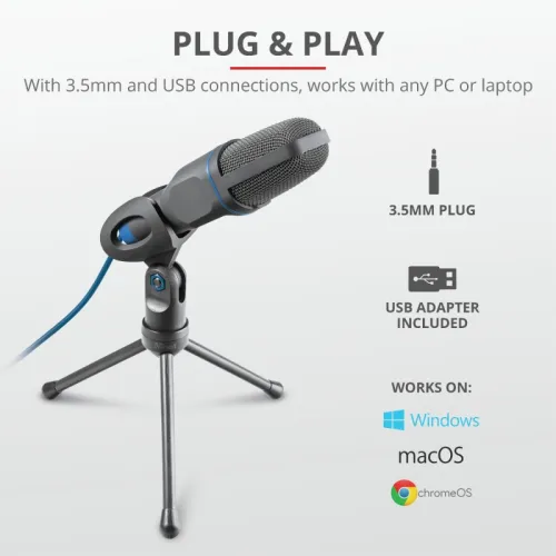 Микрофон, TRUST Mico USB Microphone for PC and laptop - image 7