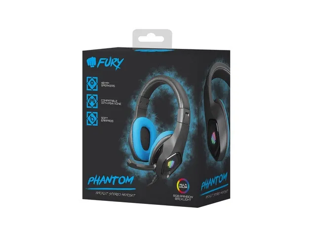Слушалки, Fury Gaming Headset Phantom Black-Blue - image 4