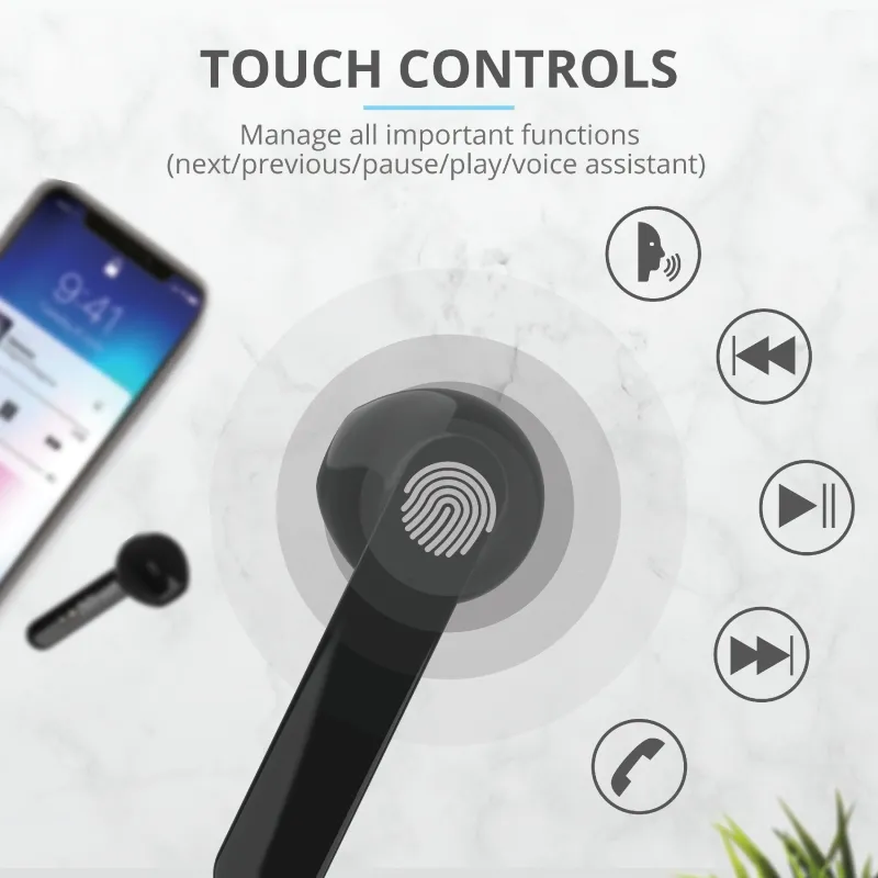 Слушалки, TRUST Primo Touch Bluetooth Earphones Black - image 9