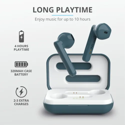 Слушалки, TRUST Primo Touch Bluetooth Earphones Blue - image 8