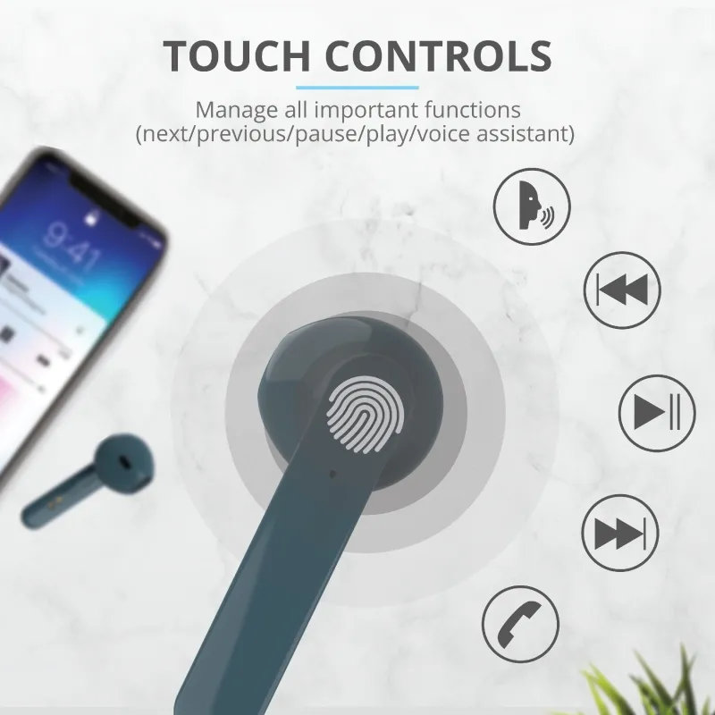 Слушалки, TRUST Primo Touch Bluetooth Earphones Blue - image 9