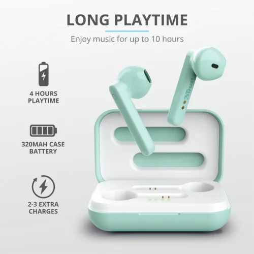 Слушалки, TRUST Primo Touch Bluetooth Earphones Mint - image 9