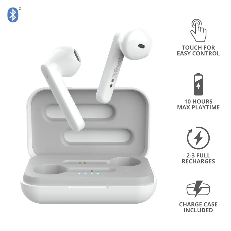 Слушалки, TRUST Primo Touch Bluetooth Earphones White - image 7