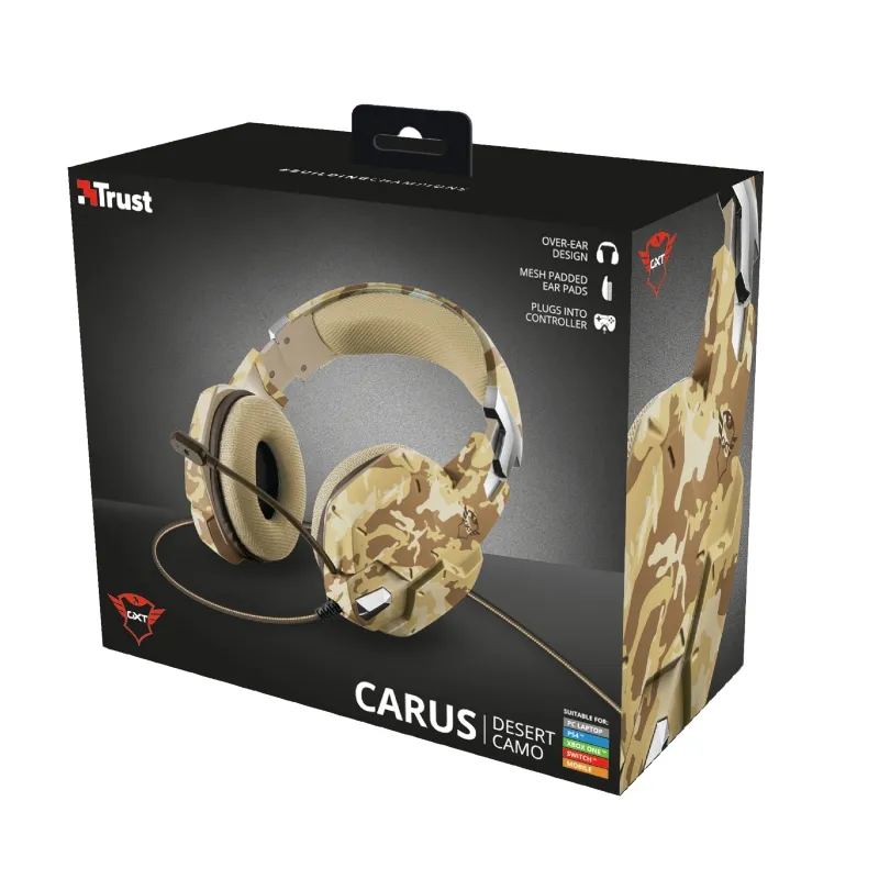 Слушалки, TRUST GXT 322D Carus Gaming Headset - desert camo - image 7