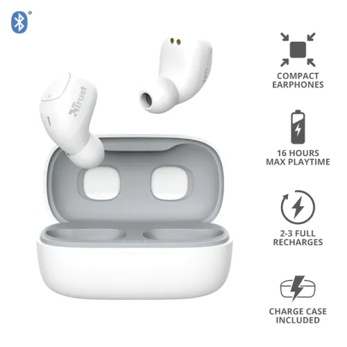 Слушалки, TRUST Nika Compact Bluetooth Earphones White - image 8