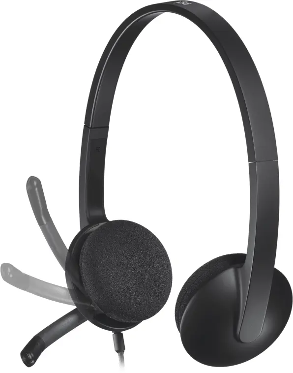 Слушалки, Logitech H340 USB Computer Headset, Black - image 2