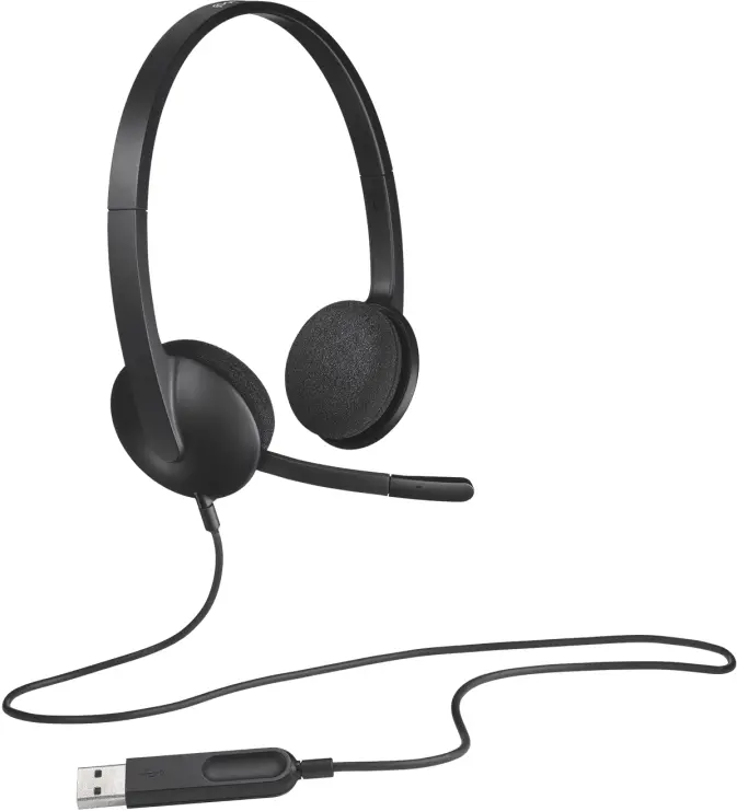 Слушалки, Logitech H340 USB Computer Headset, Black - image 4