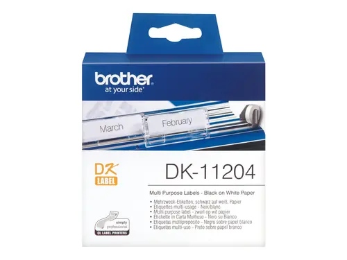 Консуматив, Brother DK-11204 Multi Purpose Labels, 17mmx54mm, 400 labels per roll, Black on White - image 3