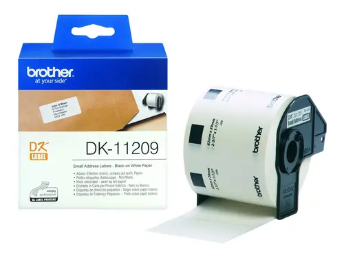 Consumabil, Brother DK-11209 Etichete mici de hârtie pentru adrese, 29mmx62mm, 800 de etichete pe rolă, (Negru pe alb) Consumabil, Brother DK-11209 Etichete mici de hârtie pentru adrese, 29mmx62mm, 800 de etichete pe rolă, (Negru pe alb)
