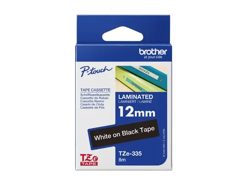Консуматив, Brother TZe-335 Tape White on Black, Laminated, 12mm, 8m - Ecos - image 1