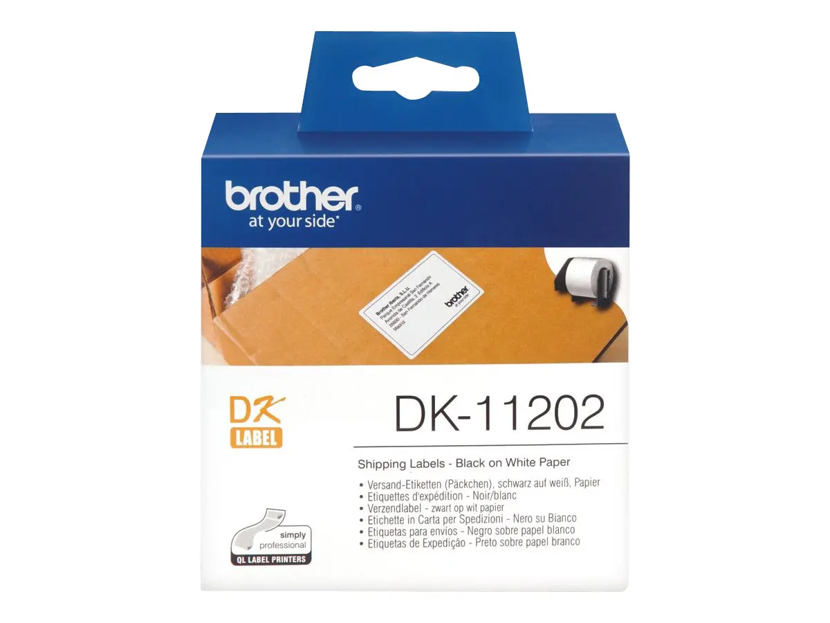 Консуматив, Brother DK-11202 Shipping Labels, 62mmx100mm, 300 labels per roll, Black on White - image 1