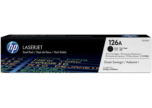 Консуматив, HP 126A Black Dual Pack LaserJet Toner Cartridges
