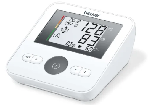 Апарат за кръвно налягане, Beurer BM 27 upper arm blood pressure monitor, Number of memory spaces 4 x 30, Arrhythmia detection, Storage bag,Calculating the average value,Cuff size in cm 22 - 44