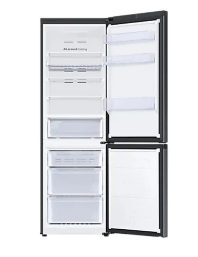 Хладилник, Samsung RB34T672EBN/EF, Refrigerator with SpaceMax Technology, Fridge Freezer, Total 344 l, refrigerator 230 l, freezer 114 l, Energy Efficiency E, All-Around Cooling, No frost, Power Cool function, External Display, 35 dB, 185.3/59.5/65.8, Black - image 2