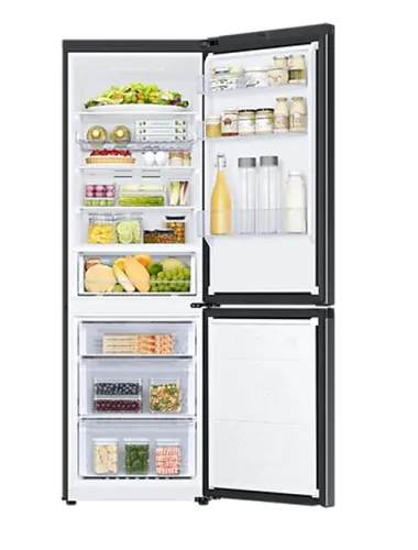 Хладилник, Samsung RB34T672EBN/EF, Refrigerator with SpaceMax Technology, Fridge Freezer, Total 344 l, refrigerator 230 l, freezer 114 l, Energy Efficiency E, All-Around Cooling, No frost, Power Cool function, External Display, 35 dB, 185.3/59.5/65.8, Black - image 4