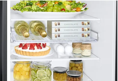 Хладилник, Samsung RB34T672EBN/EF, Refrigerator with SpaceMax Technology, Fridge Freezer, Total 344 l, refrigerator 230 l, freezer 114 l, Energy Efficiency E, All-Around Cooling, No frost, Power Cool function, External Display, 35 dB, 185.3/59.5/65.8, Black - image 5