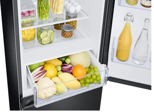 Хладилник, Samsung RB34T672EBN/EF, Refrigerator with SpaceMax Technology, Fridge Freezer, Total 344 l, refrigerator 230 l, freezer 114 l, Energy Efficiency E, All-Around Cooling, No frost, Power Cool function, External Display, 35 dB, 185.3/59.5/65.8, Black - image 6