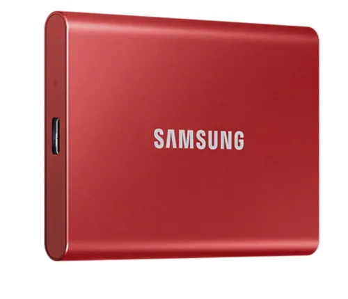 Твърд диск, Samsung Portable SSD T7 1TB, USB 3.2, Read 1050 MB/s Write 1000 MB/s, Metallic Red - image 1