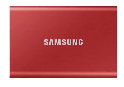 Твърд диск, Samsung Portable SSD T7 1TB, USB 3.2, Read 1050 MB/s Write 1000 MB/s, Metallic Red