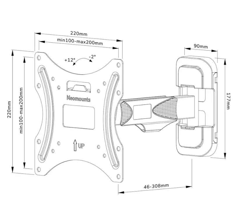 Стойка, Neomounts Screen Wall Mount (full motion, 2 pivots, VESA 200x200) - image 6