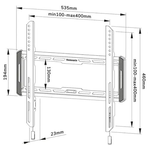 Стойка, Neomounts Screen Wall Mount (fixed, ultra thin, VESA 400x400) - image 3