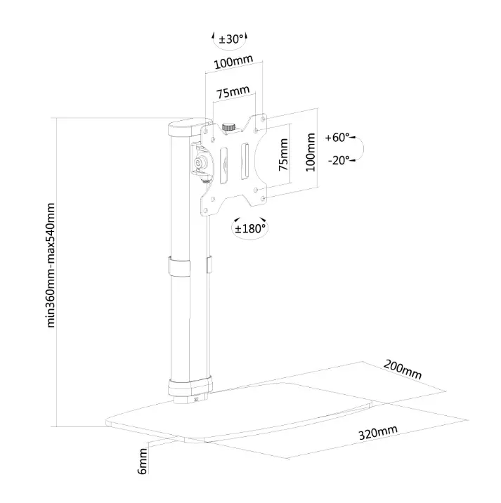 Suport, Neomounts Suport de birou pentru ecran plat (stand) - image 2