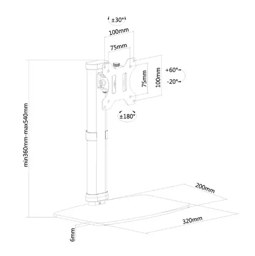 Suport, Neomounts Suport de birou pentru ecran plat (stand) - 3