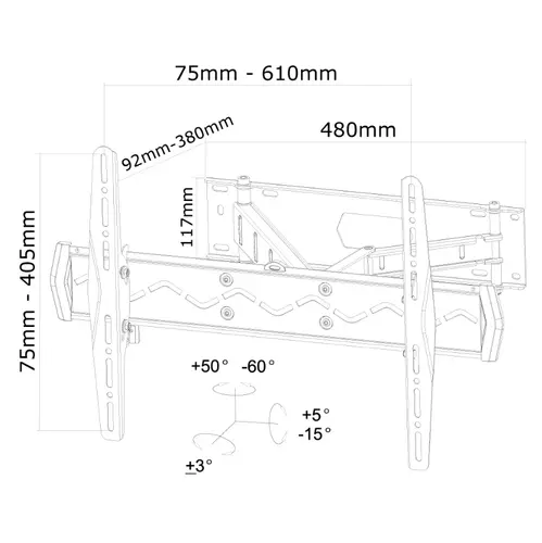 Стойка, Neomounts Flat Screen Wall Mount (3 pivots & tiltable) - image 7