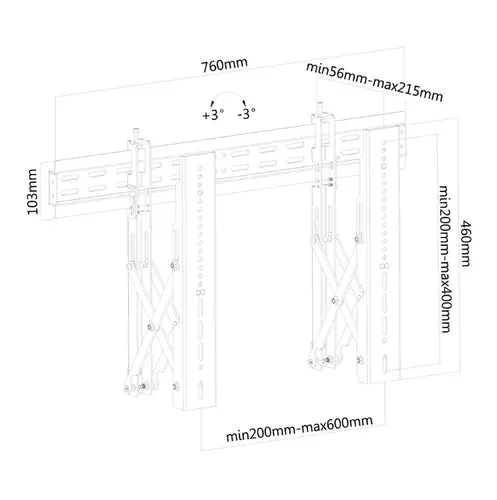 Стойка, Neomounts Flat Screen Wall Mount for video walls (pull-out/stretchable) - image 6