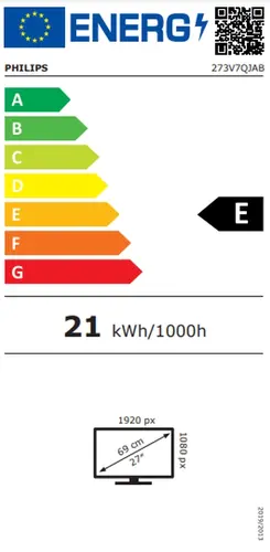 Монитор, Philips 273V7QJAB/00, 27" IPS WLED, 1920x1080@75Hz, 4ms GTG, 250cd/m2, 1000:1, DCR 10M:1, FlickerFree, Low Blue Mode, 2Wx2, Tilt, D-SUB, HDMI, DP - image 3