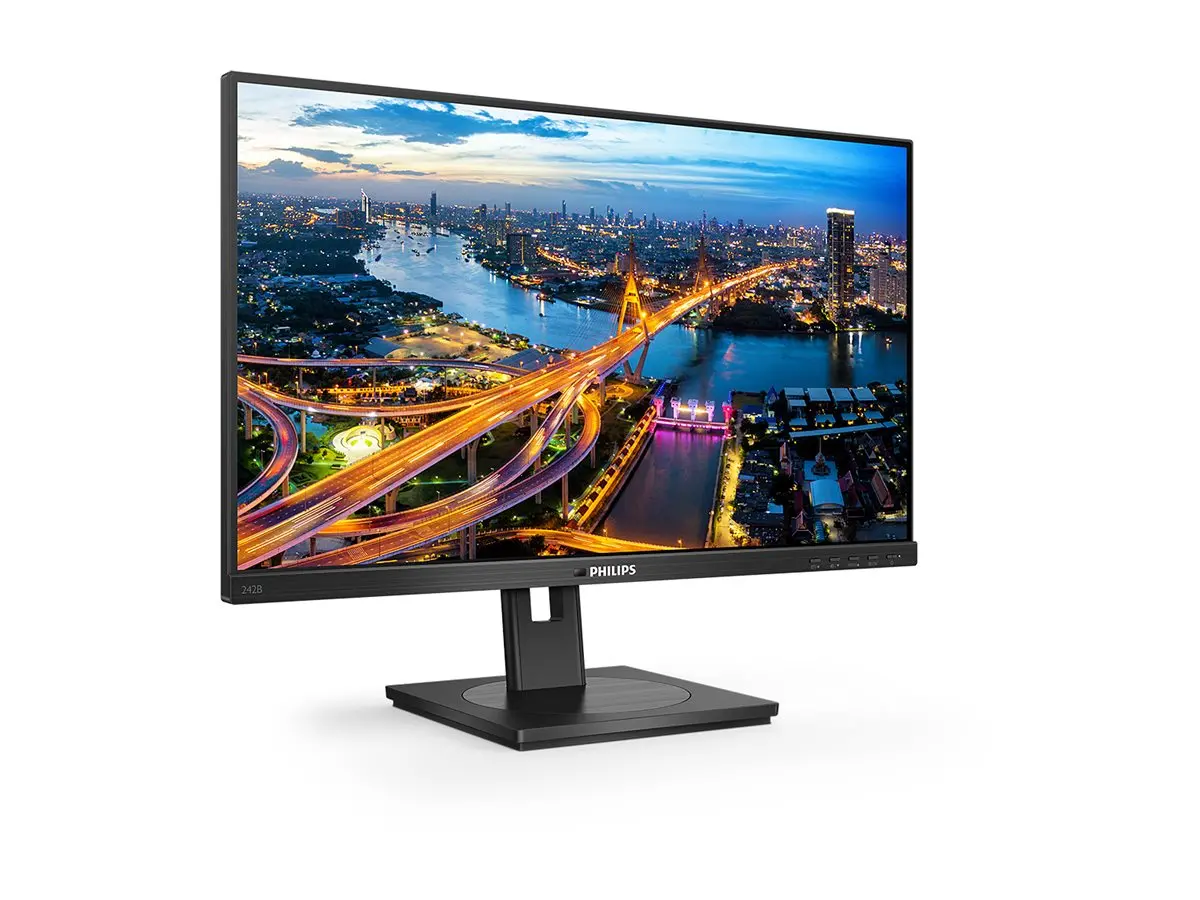 Монитор, Philips 242B1/00, 23.8" IPS WLED, 1920x1080@75Hz, 4ms GTG, 250cd/m2, 1000:1, DCR 50M:1, Adaptive Sync, FlickerFree, Low Blue Mode, 2Wx2, Tilt, Height Adjust, Pivot, Swivel, D-SUB, DVI, HDMI, DP, USB hub - image 3