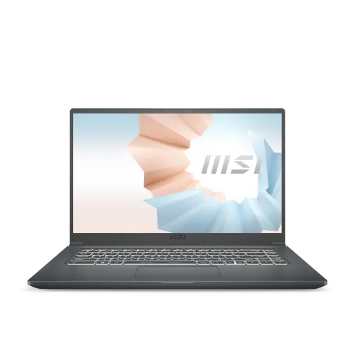 Лаптоп, MSI Modern 15 A11MU, 15.6" 1920x1080, IPS-Level FHD AG, i5-1155G7 (4C/8T, 2.5GHz, up to 4.5 Ghz, 8MB), Intel Iris Xe Graphics, 8GB DDR4 3200 (2 slots, Max 64GB), 512GB PCIe SSD, 802.11ax, BT5.1, 3 Cell, Backlight KBD White, NO OS, 1.6 kg, Carbon Gray