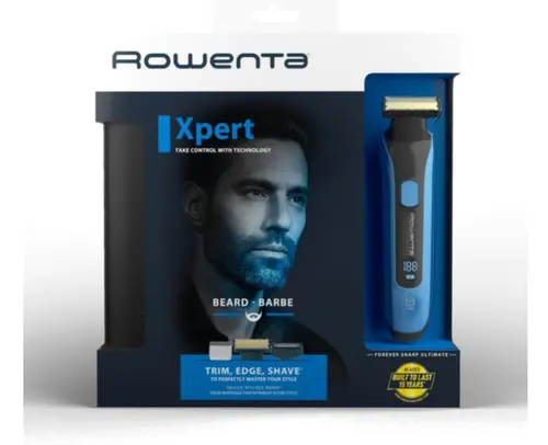 Тример, Rowenta TN6200F4, Hybrid Forever Sharp Blue Expert, beard, cordless, waterproof 3-in-1, self-sharpening blades, 100% stainless steel, minimum cutting length 0.4mm, precision setting 1mm, beard blade size 32mm, 120min autonomy, charging time 1h30min, van - image 10