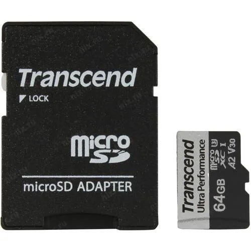 Памет, Transcend 64GB microSD with adapter UHS-I U3 A2 Ultra Performance
