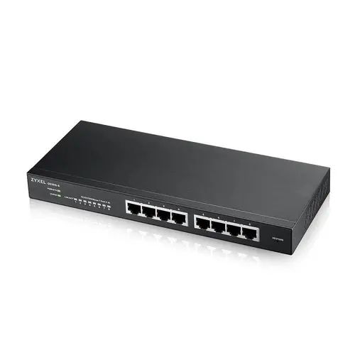 Switch, ZyXEL GS1915-8, Switch hibrid inteligent GbE cu 8 porturi, standalone sau NebulaFlex Cloud, desktop, fără ventilator - 1