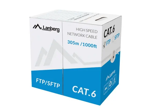 Кабел, Lanberg Lan Cable FTP Cat.6 305m Solid CU CPR Fluke Passed Grey
