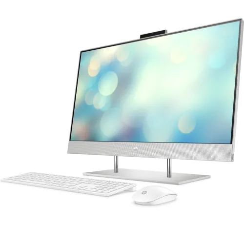 Настолен компютър - всичко в едно, HP All-in-One 27-dp1056nu Natural Silver, Core i5-1135G7(2.4Ghz, up to 4.2GHz/8MB/4C), 27" FHD BV Touch + FHD IR Camera, 8GB 3200Mhz 1DIMM, 512GB PCIe SSD, WiFi a/c + BT 5, Mouse&Keyboard, Win 11 Home - image 1