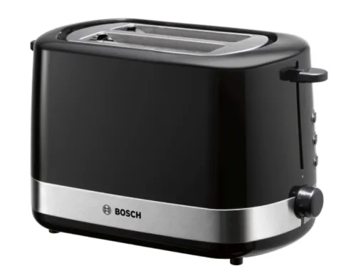Тостер, Bosch TAT7403, Compact Toaster, 800 W, Auto power off, Lifting high, Black