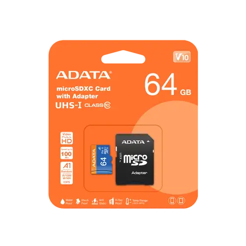Μνήμη, ADATA 64GB MicroSDXC UHS-I CLASS 10 (με προσαρμογέα) - 2