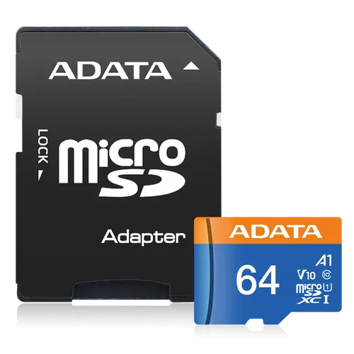 Μνήμη, ADATA 64GB MicroSDXC UHS-I CLASS 10 (με προσαρμογέα) - 1